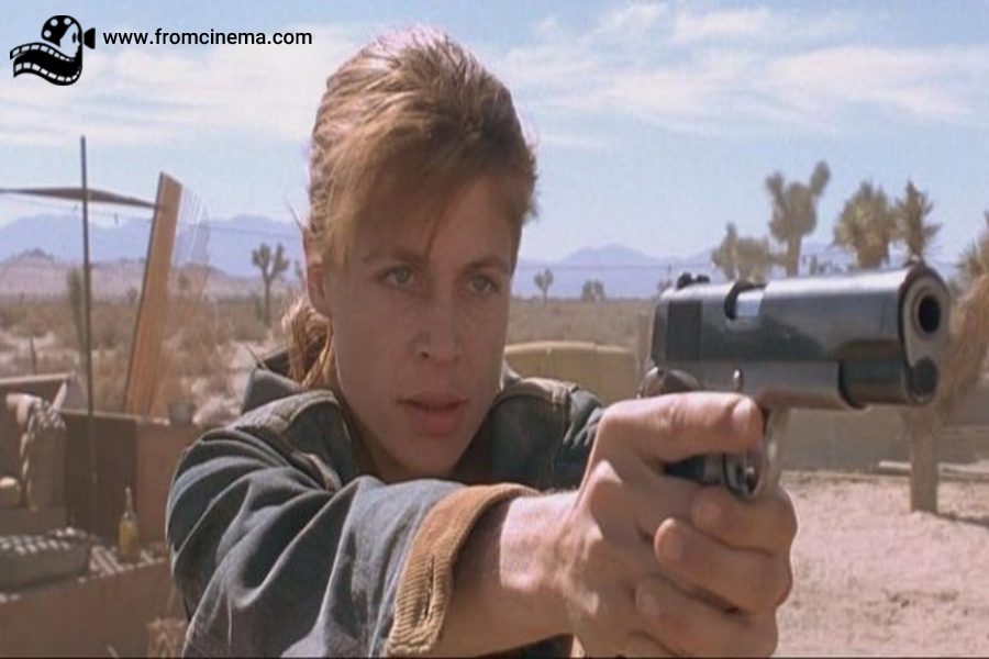 لیندا همیلتون در نقش سارا کانر در فیلم ترمیناتور 2